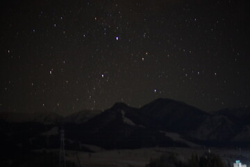 Stars and mountains in Hakuba, Nagano, Japan