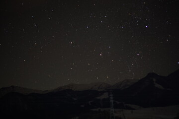 Fototapeta premium Stars and mountains in Hakuba, Nagano, Japan