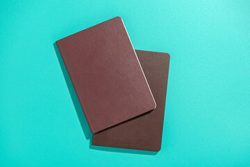 international passport on blue background
