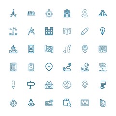Editable 36 destination icons for web and mobile