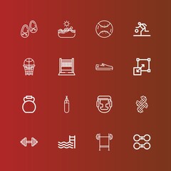 Editable 16 athletic icons for web and mobile