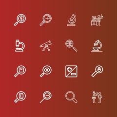 Editable 16 magnification icons for web and mobile