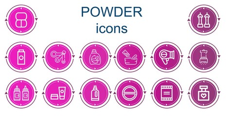 Editable 14 powder icons for web and mobile