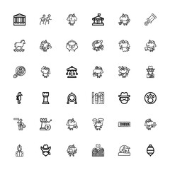 Editable 36 horse icons for web and mobile