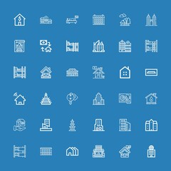 Editable 36 apartment icons for web and mobile