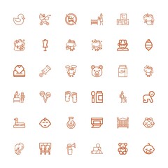 Editable 36 baby icons for web and mobile
