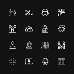 Editable 16 member icons for web and mobile