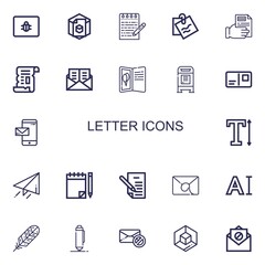 Editable 22 letter icons for web and mobile