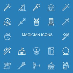 Editable 22 magician icons for web and mobile