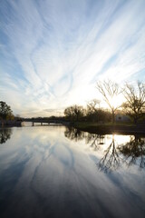 sunset over the river