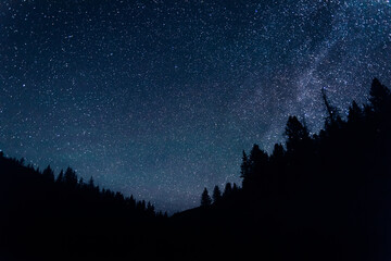 The Milky Way seen from the mountains. 