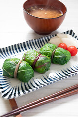 スイスチャードのおにぎり