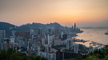 Hong Kong Cityscape at Sunset