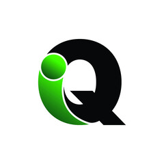 Letter iq monogram logo design vector