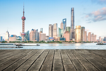 Obraz premium Alley with office buildings in modern Budapest area