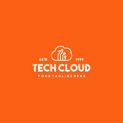 Creative tech cloud logo design