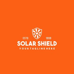 Creative solar shield logo design