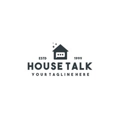 Creative house talk logo design