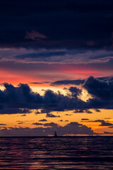 sailing yacht in the sunset