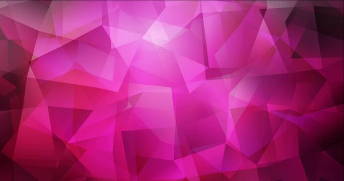 4K looping dark pink polygonal video footage. Shining colorful animation in simple style. 4K design for presentations. 4096 x 2160, 60 fps. Codec Photo JPEG.