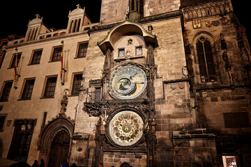 Astronomical clock. Cityscape of Praha, Czech.
