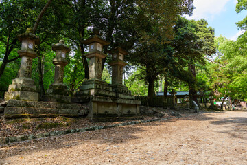 On May 13, 2020, Nara, Japan, the approach to Kasuga Taisha Shrine, where the number of tourists decreased due to the declaration of a state of emergency following COVID-19.
