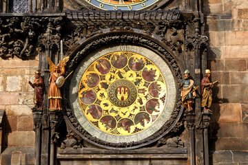 Astronomical clock. Cityscape of Praha, Czech.
