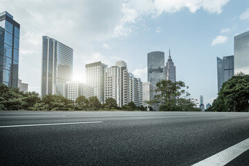 Urban road and modern architecture