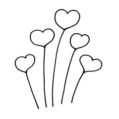 Hand Drawn Calligraphy Heart Isolated on White Background. Perfect for invitation, greeting card, coloring book, textile print. Vector Illustration.