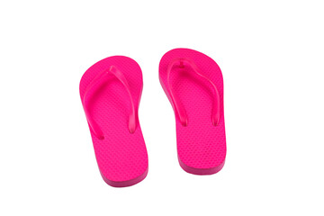 Pink flip-flops isolated on white background
