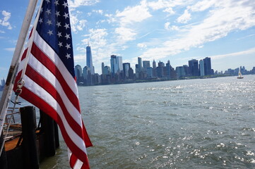 american flag in the wind