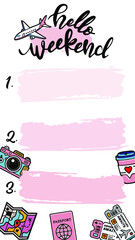 to do list on Love Travel Concept Illustration, plane tickets passport and coffee for the trip, road map and plane. background for gliders and notes in Wanderlust,