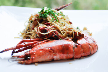 spaghetti, lobster spaghetti