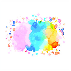 Vector splash of paint abstract watercolor background.
