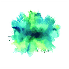 Vector splash of paint colorful watercolor on white.