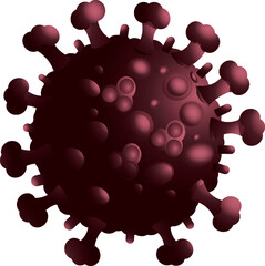 A red virus isolated over white