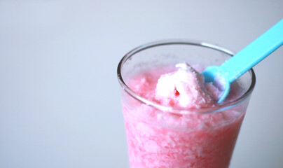 Kopyor coconut ice on white background. 