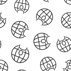 People global icon in flat style. World communication vector illustration on white isolated background. Cooperation seamless pattern business concept.