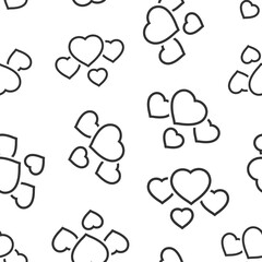 Heart icon in flat style. Love vector illustration on white isolated background. Romantic seamless pattern business concept.