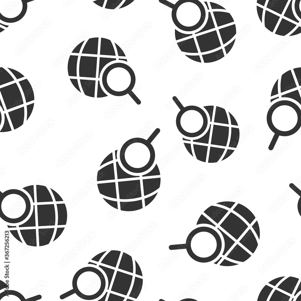 Poster globe search icon in flat style. network navigation vector illustration on white isolated background