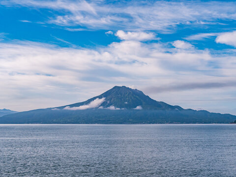 鹿児島県 姶良市 錦江湾と桜島