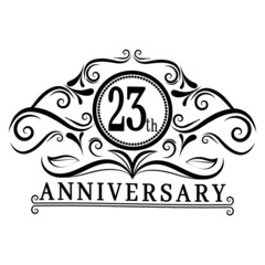 23 years Anniversary logo, luxurious 23th Anniversary design celebration.