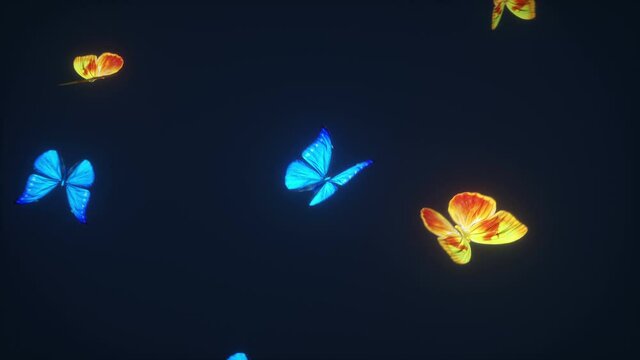 3d Animation of a beautiful butterflies background, loop-able