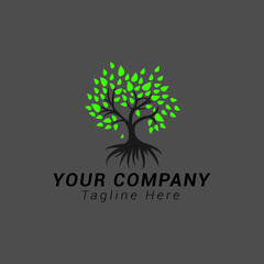 vector tree with green leaves. You used for your company.