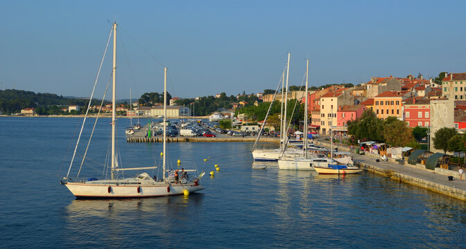 ROVINJ, ISTRA, CROATIA - JUNE 24, 2017: 


























Yachts mooring at Rovinj Croatia on a sunny evening.