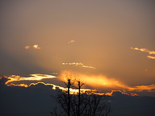 多摩川の夕焼け