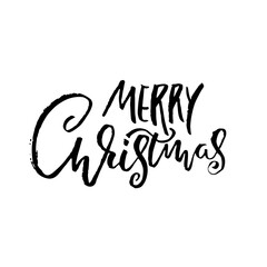 Hand drawn phrase Merry Christmas. Grunge lettering design. Vector typography vector illustration.