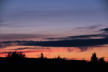 sunset over the lake