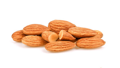 Almonds isolated on white background