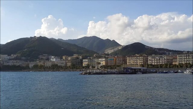 Time lapse : Porto turistico Masuccio Salernitano,Salerno,Italia,Luglio 2020.